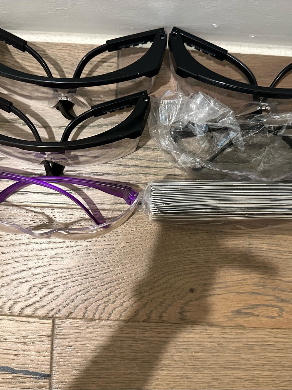 Safety Glasses Pack - Clear and Black with Purple Accent - chemistry glasses